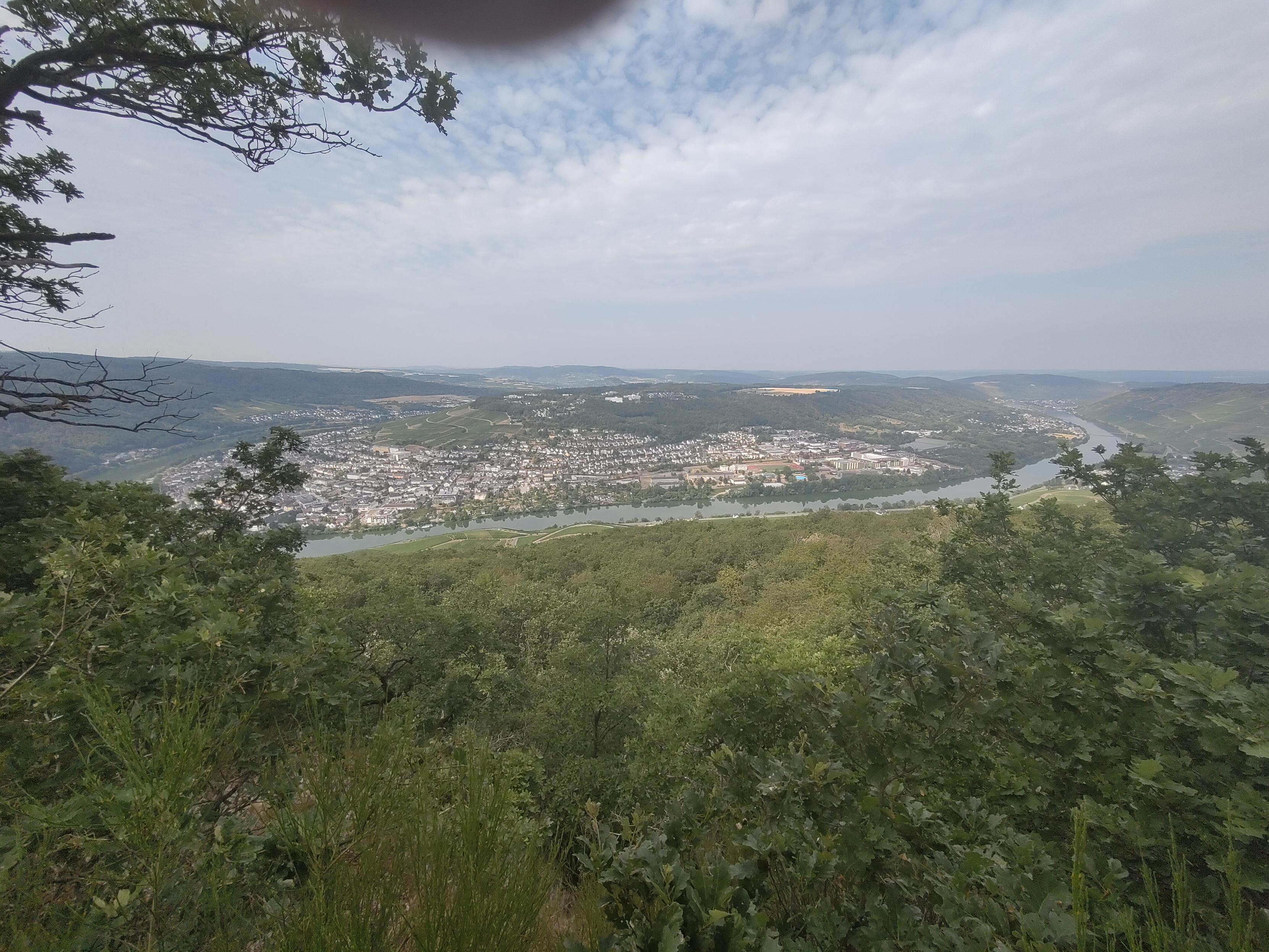 View on Bernkastel-Kues from above, what you can see the bend in the river Mosel.